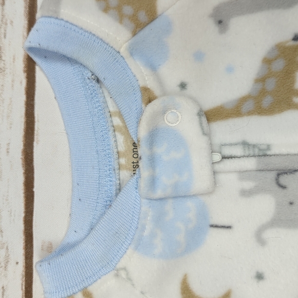 Carter's Just One You Fleece Long Sleeve Gown 0-9M - Picture 4 of 6